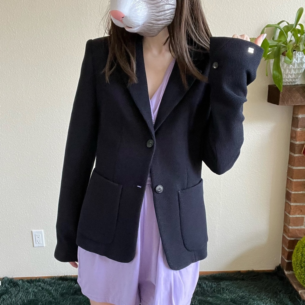 Tommy Hilfiger Navy Midnight Texture Blazer Jacket 2